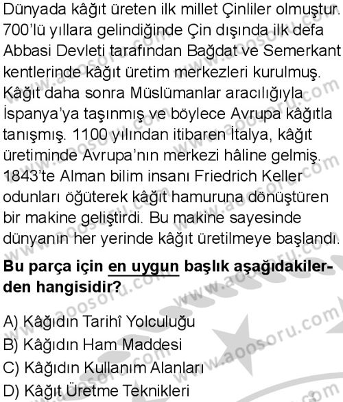 Türkçe 5 Dersi 2024-2025 yılı 1. Dönem sınavı 7. Soru Türkçe 5 Dersi 2024-2025 yılı 1. Dönem sınavı 7. Soru