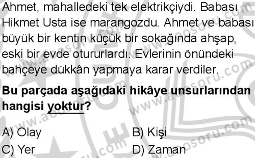 Türkçe 5 Dersi 2024-2025 yılı 1. Dönem sınavı 8. Soru Türkçe 5 Dersi 2024-2025 yılı 1. Dönem sınavı 8. Soru