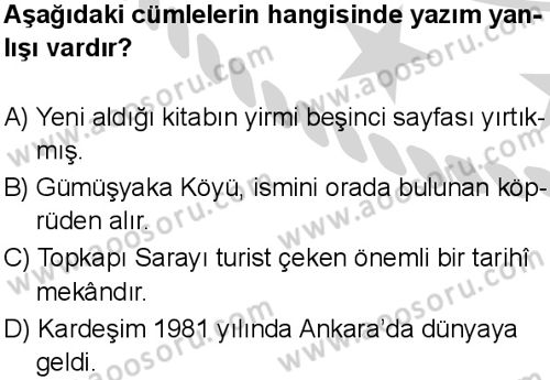 Türkçe 5 Dersi 2024-2025 yılı 1. Dönem sınavı 9. Soru Türkçe 5 Dersi 2024-2025 yılı 1. Dönem sınavı 9. Soru
