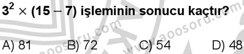 Matematik 5 Dersi 2024-2025 yılı 1. Dönem sınavı 8. Soru Matematik 5 Dersi 2024-2025 yılı 1. Dönem sınavı 8. Soru