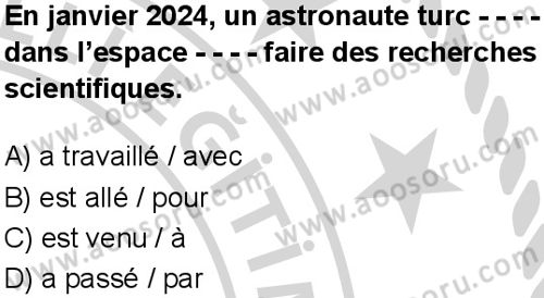 Fransızca 6 Dersi 2024-2025 yılı 1. Dönem sınavı 9. Soru Fransızca 6 Dersi 2024-2025 yılı 1. Dönem sınavı 9. Soru