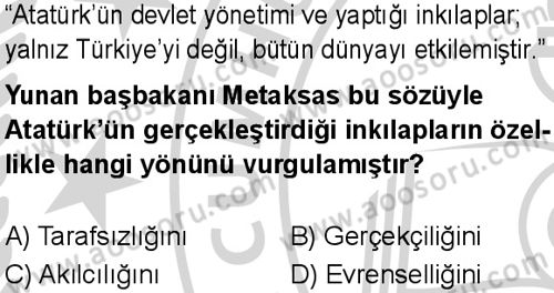 T.C. İnklap Tarihi ve Atatürkçülük 8 Dersi 2024-2025 yılı 1. Dönem sınavı 10. Soru T.C. İnklap Tarihi ve Atatürkçülük 8 Dersi 2024-2025 yılı 1. Dönem sınavı 10. Soru