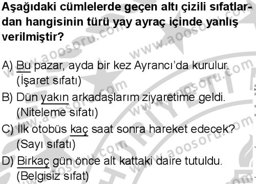 Türkçe 6 Dersi 2024-2025 yılı 1. Dönem sınavı 10. Soru Türkçe 6 Dersi 2024-2025 yılı 1. Dönem sınavı 10. Soru