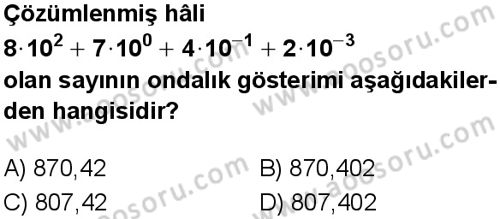 Matematik 8 Dersi 2024-2025 yılı 1. Dönem sınavı 1. Soru Matematik 8 Dersi 2024-2025 yılı 1. Dönem sınavı 1. Soru