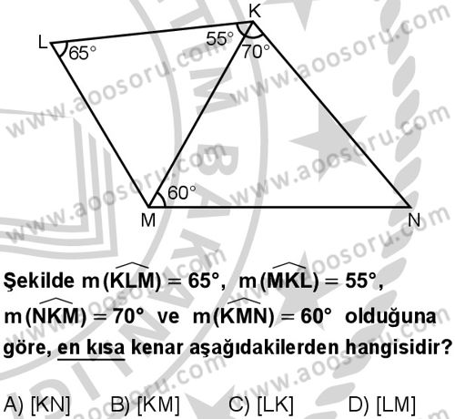Matematik 8 Dersi 2024-2025 yılı 1. Dönem sınavı 8. Soru Matematik 8 Dersi 2024-2025 yılı 1. Dönem sınavı 8. Soru