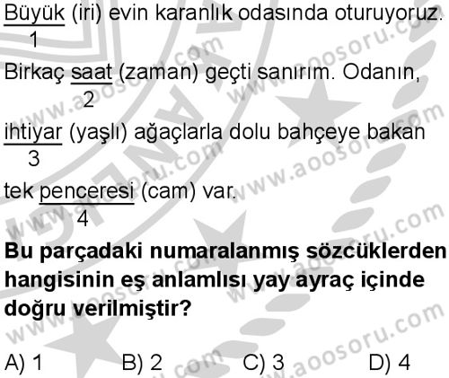 Türkçe 5 Dersi 2024-2025 yılı 2. Dönem sınavı 6. Soru Türkçe 5 Dersi 2024-2025 yılı 2. Dönem sınavı 6. Soru