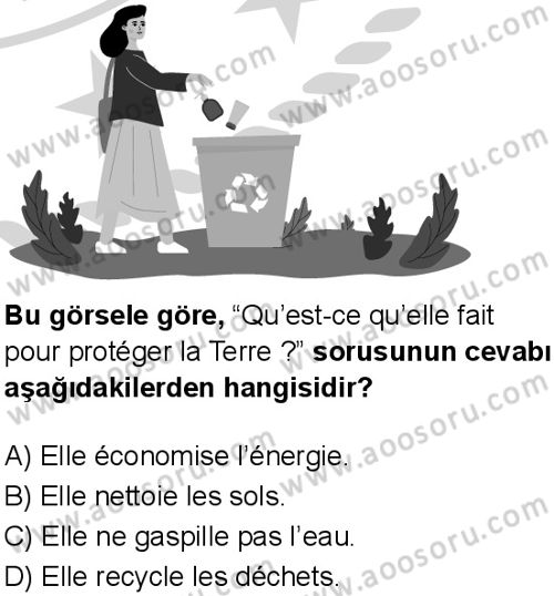 Fransızca 6 Dersi 2024-2025 yılı 2. Dönem sınavı 7. Soru Fransızca 6 Dersi 2024-2025 yılı 2. Dönem sınavı 7. Soru