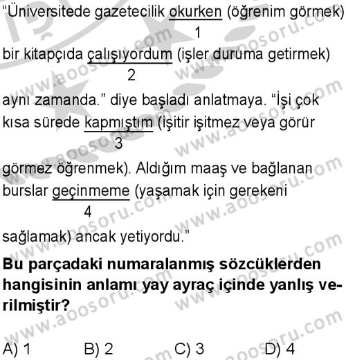 Türkçe 7 Dersi 2024-2025 yılı 2. Dönem sınavı 3. Soru Türkçe 7 Dersi 2024-2025 yılı 2. Dönem sınavı 3. Soru