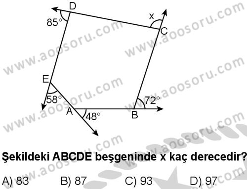 Matematik 7 Dersi 2024-2025 yılı 2. Dönem sınavı 9. Soru Matematik 7 Dersi 2024-2025 yılı 2. Dönem sınavı 9. Soru