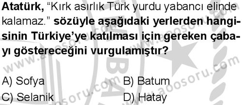 T.C. İnklap Tarihi ve Atatürkçülük 8 Dersi 2024-2025 yılı 2. Dönem sınavı 8. Soru T.C. İnklap Tarihi ve Atatürkçülük 8 Dersi 2024-2025 yılı 2. Dönem sınavı 8. Soru