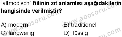 Almanca 8 Dersi 2024-2025 yılı 2. Dönem sınavı 9. Soru Almanca 8 Dersi 2024-2025 yılı 2. Dönem sınavı 9. Soru