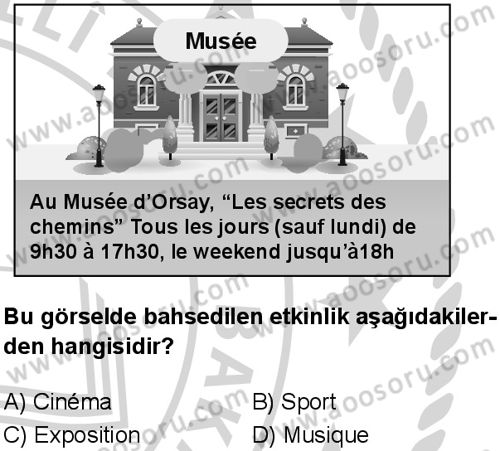 Fransızca 8 Dersi 2024-2025 yılı 2. Dönem sınavı 5. Soru Fransızca 8 Dersi 2024-2025 yılı 2. Dönem sınavı 5. Soru