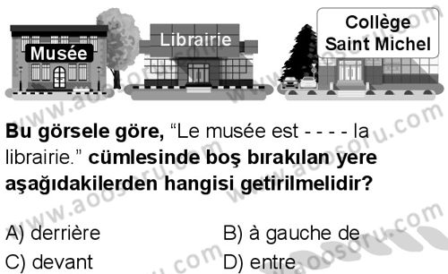 Fransızca 5 Dersi 2024-2025 yılı 2. Dönem sınavı 7. Soru Fransızca 5 Dersi 2024-2025 yılı 2. Dönem sınavı 7. Soru
