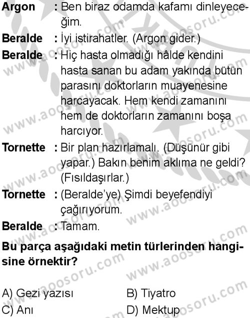 Türkçe 6 Dersi 2024-2025 yılı 2. Dönem sınavı 3. Soru Türkçe 6 Dersi 2024-2025 yılı 2. Dönem sınavı 3. Soru