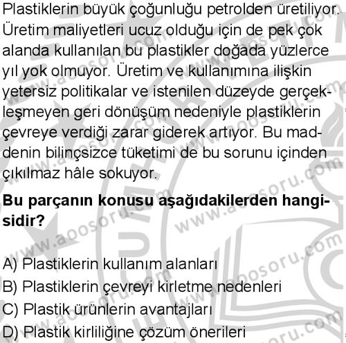 Türkçe 6 Dersi 2024-2025 yılı 2. Dönem sınavı 9. Soru Türkçe 6 Dersi 2024-2025 yılı 2. Dönem sınavı 9. Soru