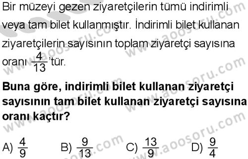 Matematik 6 Dersi 2024-2025 yılı 2. Dönem sınavı 5. Soru Matematik 6 Dersi 2024-2025 yılı 2. Dönem sınavı 5. Soru