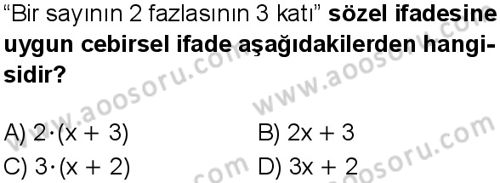 Matematik 6 Dersi 2024-2025 yılı 2. Dönem sınavı 6. Soru Matematik 6 Dersi 2024-2025 yılı 2. Dönem sınavı 6. Soru