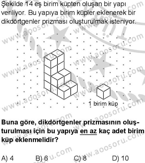 Matematik 6 Dersi 2024-2025 yılı 2. Dönem sınavı 9. Soru Matematik 6 Dersi 2024-2025 yılı 2. Dönem sınavı 9. Soru
