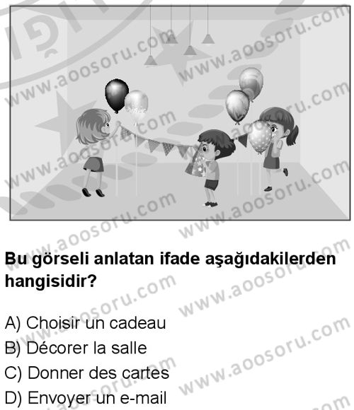 Fransızca 7 Dersi 2024-2025 yılı 2. Dönem sınavı 4. Soru Fransızca 7 Dersi 2024-2025 yılı 2. Dönem sınavı 4. Soru