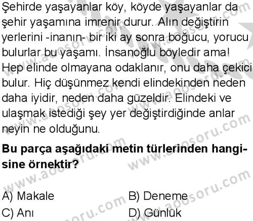 Türkçe 8 Dersi 2024-2025 yılı 2. Dönem sınavı 2. Soru Türkçe 8 Dersi 2024-2025 yılı 2. Dönem sınavı 2. Soru