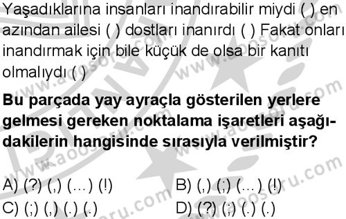 Türkçe 8 Dersi 2024-2025 yılı 2. Dönem sınavı 5. Soru Türkçe 8 Dersi 2024-2025 yılı 2. Dönem sınavı 5. Soru