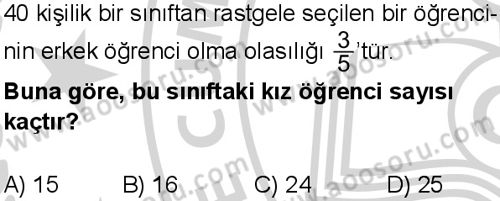Matematik 8 Dersi 2024-2025 yılı 2. Dönem sınavı 10. Soru Matematik 8 Dersi 2024-2025 yılı 2. Dönem sınavı 10. Soru