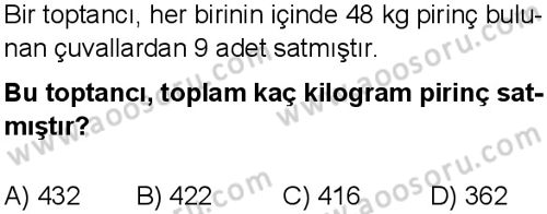 Matematik 5 Dersi 2024-2025 yılı 3. Dönem sınavı 4. Soru