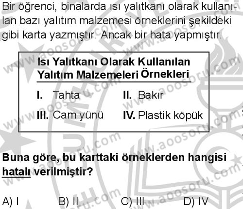 Fen Bilimleri 5 Dersi 2024-2025 yılı 3. Dönem sınavı 8. Soru