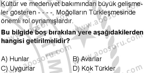 Sosyal Bilgiler 6 Dersi 2024-2025 yılı 3. Dönem sınavı 2. Soru