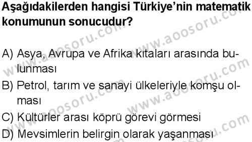 Sosyal Bilgiler 6 Dersi 2024-2025 yılı 3. Dönem sınavı 4. Soru