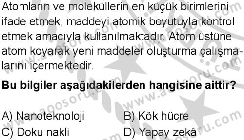 Sosyal Bilgiler 6 Dersi 2024-2025 yılı 3. Dönem sınavı 7. Soru