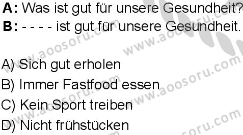 Almanca 6 Dersi 2024-2025 yılı 3. Dönem sınavı 4. Soru