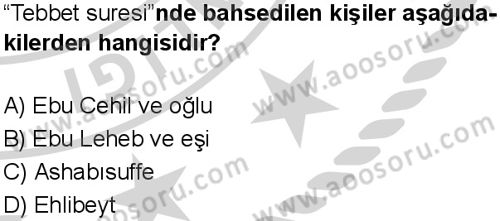 Din Kültürü ve Ahlak Bilgisi 6 Dersi 2024-2025 yılı 3. Dönem sınavı 7. Soru