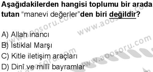 Din Kültürü ve Ahlak Bilgisi 6 Dersi 2024-2025 yılı 3. Dönem sınavı 9. Soru