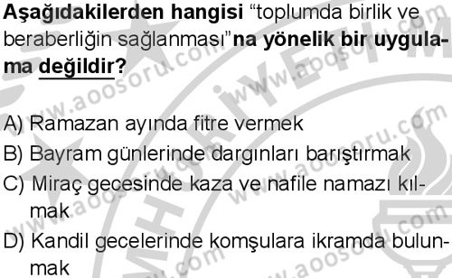 Din Kültürü ve Ahlak Bilgisi 6 Dersi 2024-2025 yılı 3. Dönem sınavı 10. Soru