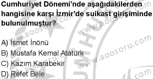 T.C. İnklap Tarihi ve Atatürkçülük 8 Dersi 2024-2025 yılı 3. Dönem sınavı 8. Soru