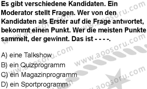 Almanca 8 Dersi 2024-2025 yılı 3. Dönem sınavı 3. Soru