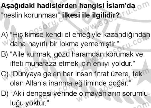 Din Kültürü ve Ahlak Bilgisi 8 Dersi 2024-2025 yılı 3. Dönem sınavı 5. Soru