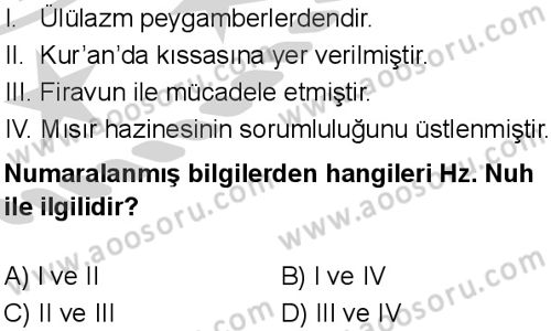 Din Kültürü ve Ahlak Bilgisi 8 Dersi 2024-2025 yılı 3. Dönem sınavı 10. Soru