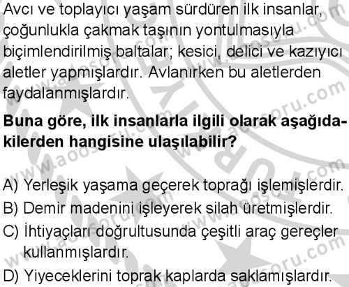 Sosyal Bilgiler 5 Dersi 2024-2025 yılı 3. Dönem sınavı 3. Soru