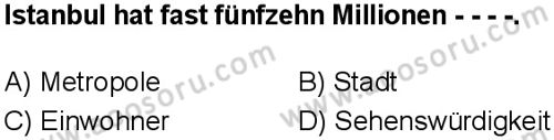Almanca 5 Dersi 2024-2025 yılı 3. Dönem sınavı 3. Soru