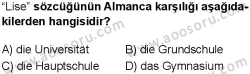 Almanca 5 Dersi 2024-2025 yılı 3. Dönem sınavı 9. Soru