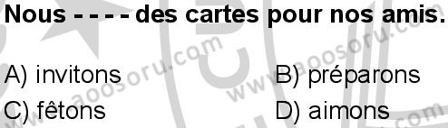 Fransızca 5 Dersi 2024-2025 yılı 3. Dönem sınavı 2. Soru