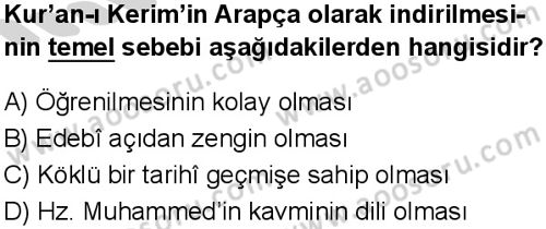 Din Kültürü ve Ahlak Bilgisi 5 Dersi 2024-2025 yılı 3. Dönem sınavı 5. Soru