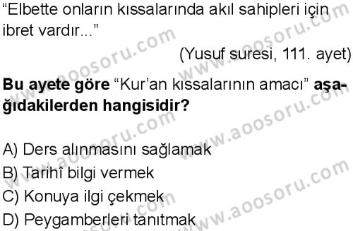 Din Kültürü ve Ahlak Bilgisi 5 Dersi 2024-2025 yılı 3. Dönem sınavı 6. Soru