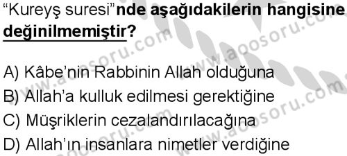 Din Kültürü ve Ahlak Bilgisi 5 Dersi 2024-2025 yılı 3. Dönem sınavı 8. Soru