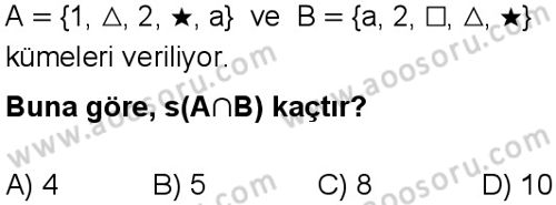 Matematik 6 Dersi 2024-2025 yılı 3. Dönem sınavı 4. Soru