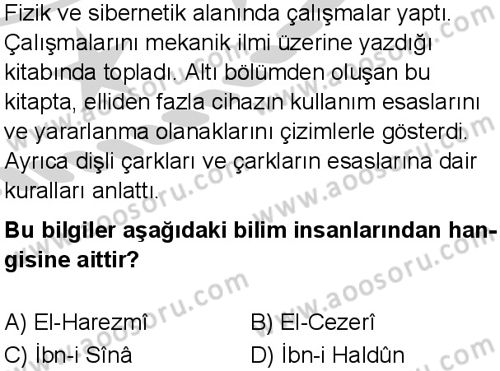Sosyal Bilgiler 7 Dersi 2024-2025 yılı 3. Dönem sınavı 7. Soru