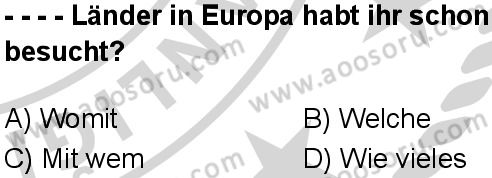 Almanca 7 Dersi 2024-2025 yılı 3. Dönem sınavı 5. Soru