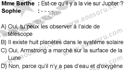 Fransızca 7 Dersi 2024-2025 yılı 3. Dönem sınavı 5. Soru